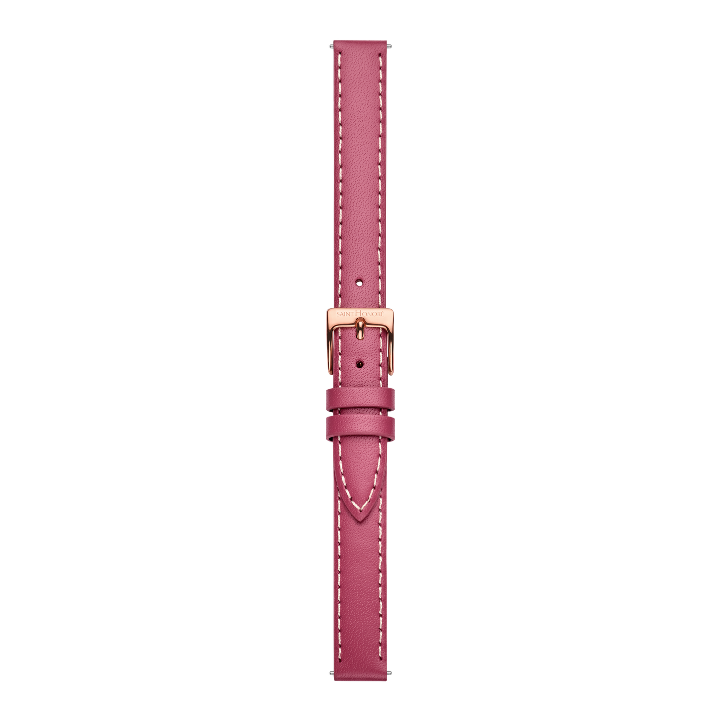 Bracelet cuir véritable 12mm sellier framboise