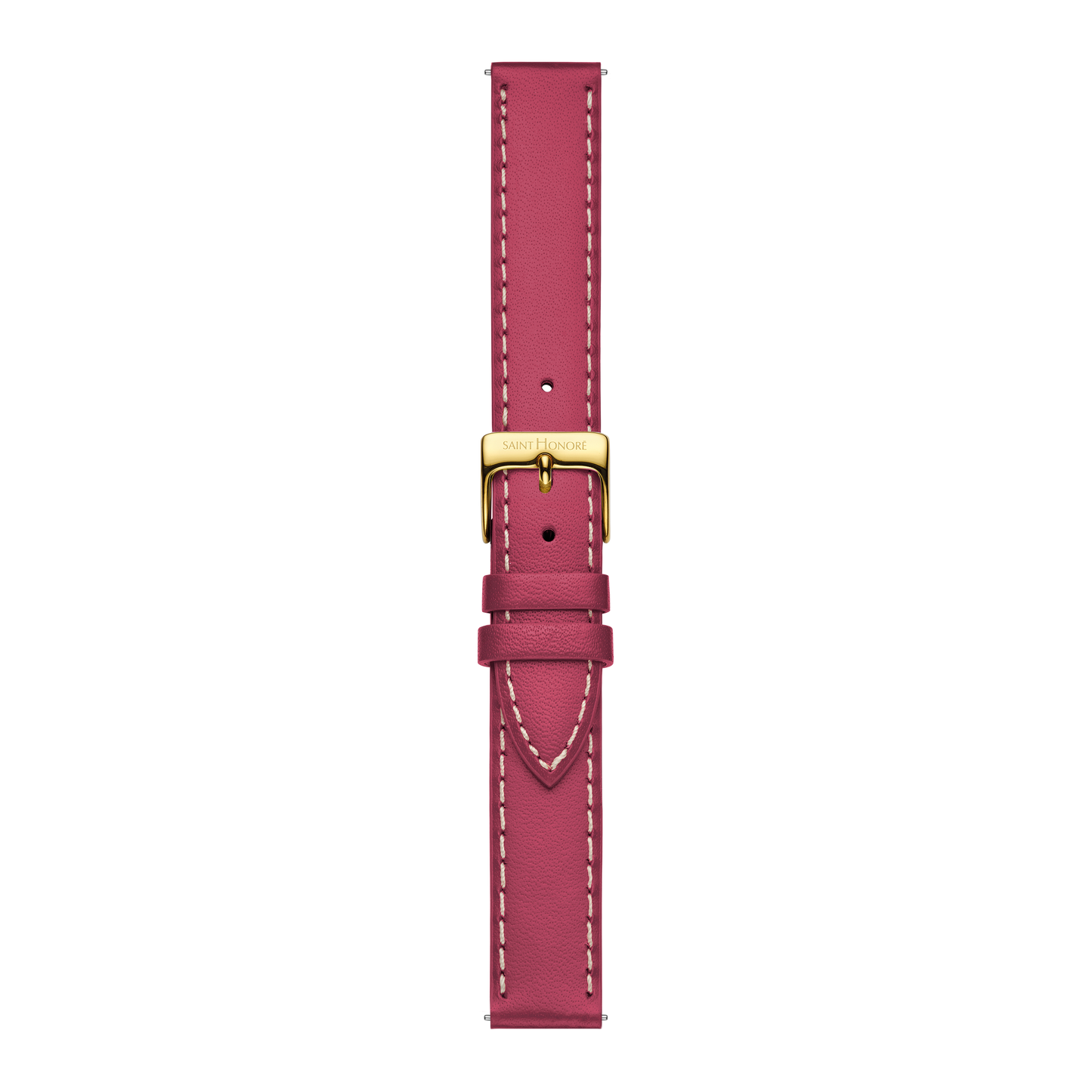 Bracelet cuir véritable 16mm sellier rose
