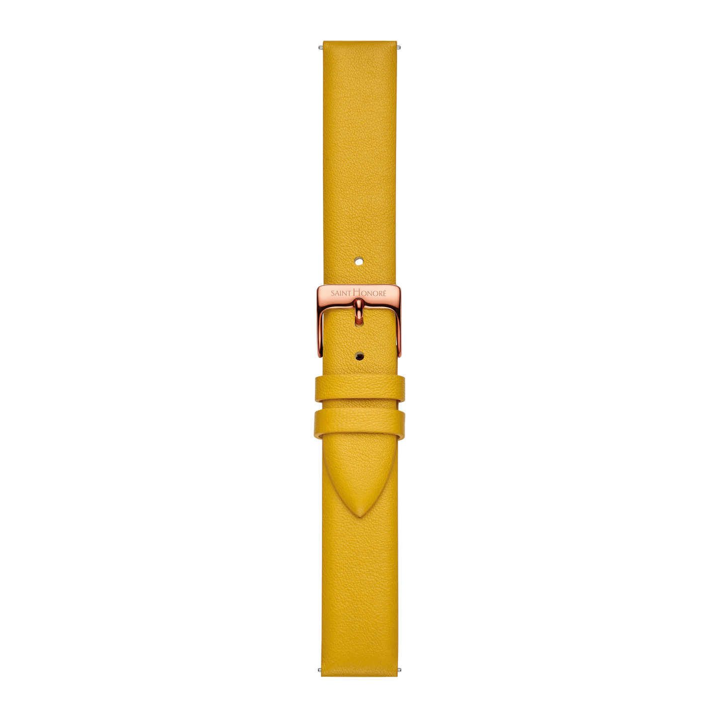 Bracelet cuir véritable 16mm jaune moutarde lisse