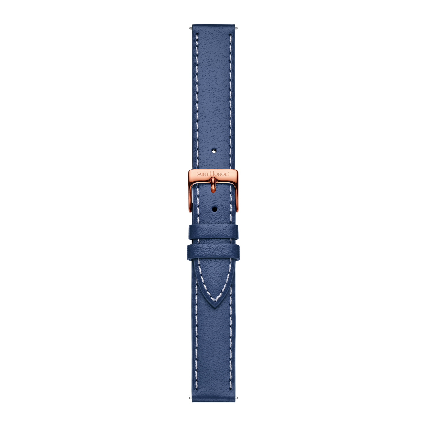 Bracelet cuir véritable 16mm sellier bleu