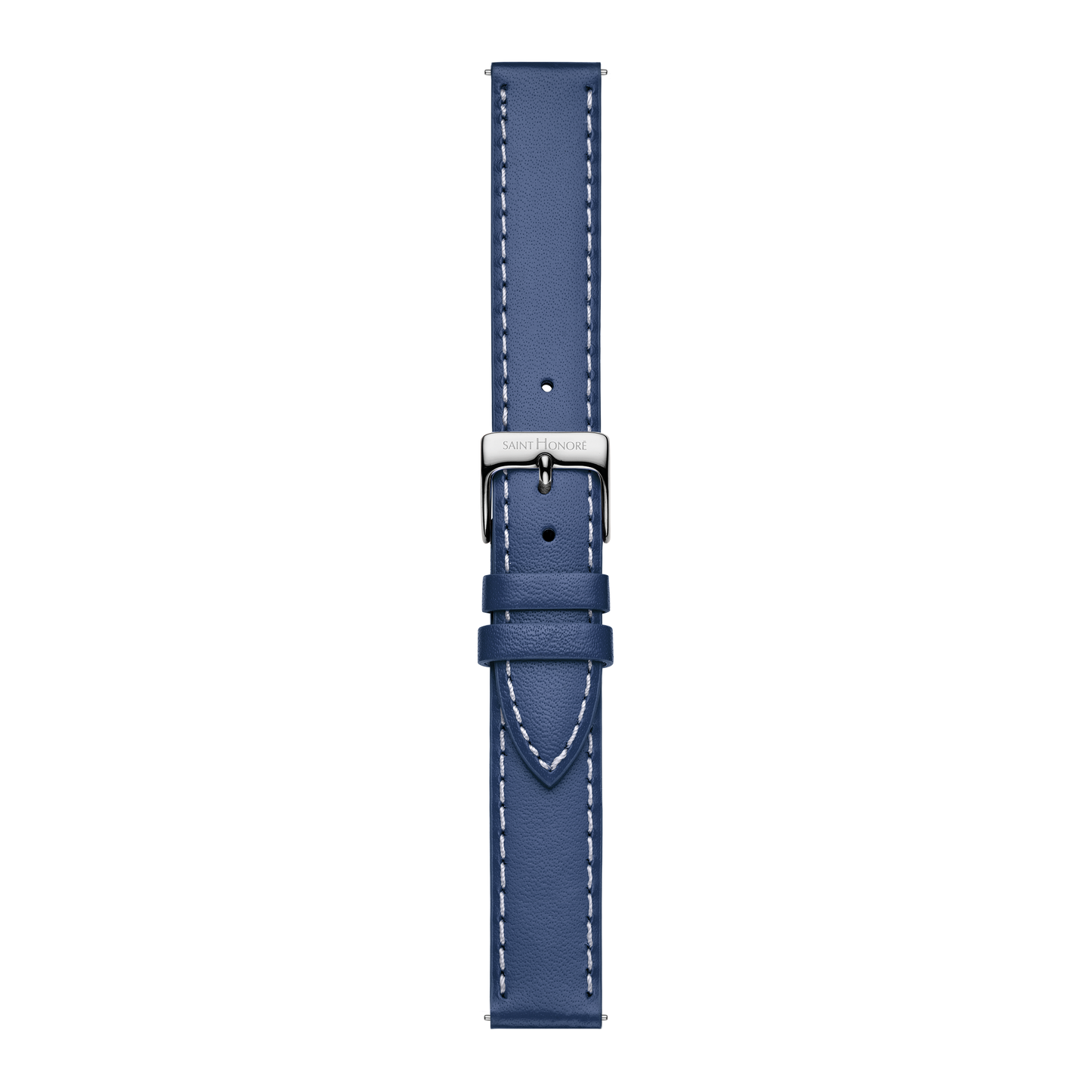 Bracelet cuir véritable 16mm sellier bleu