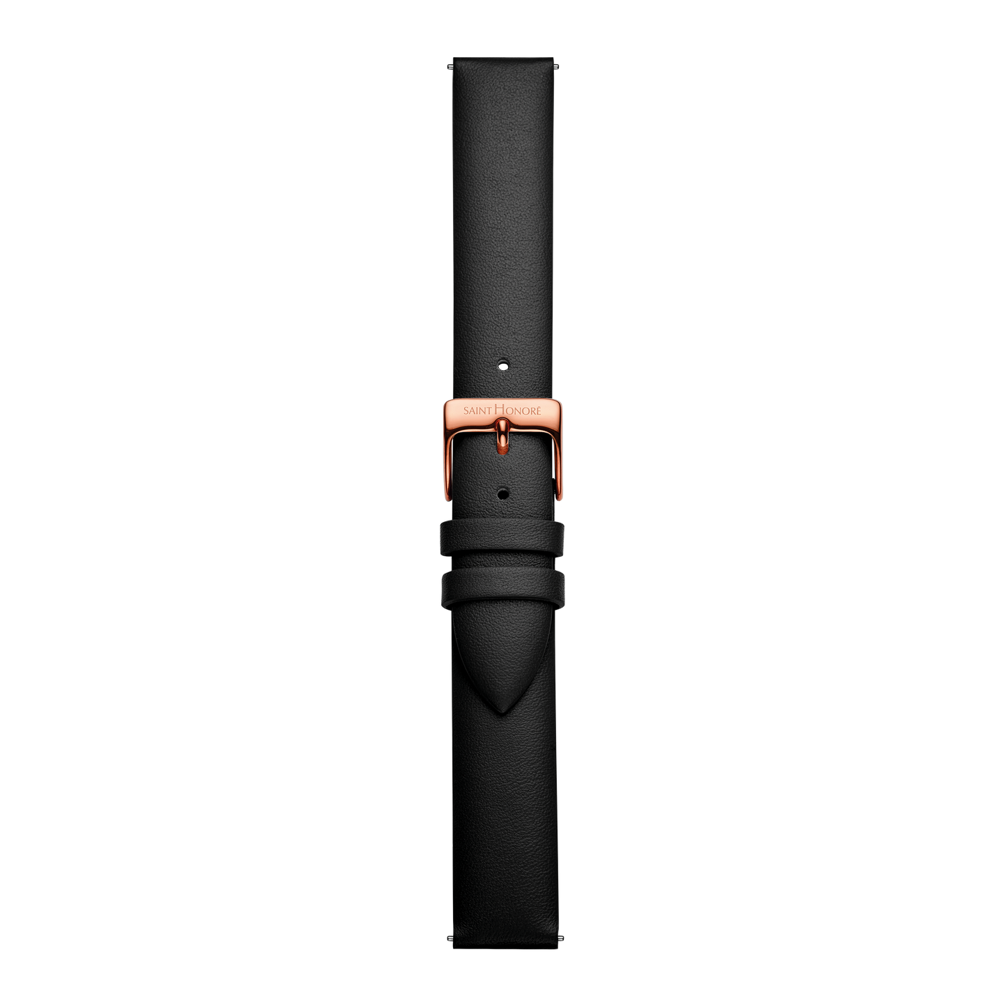 Bracelet cuir véritable 16mm noir lisse