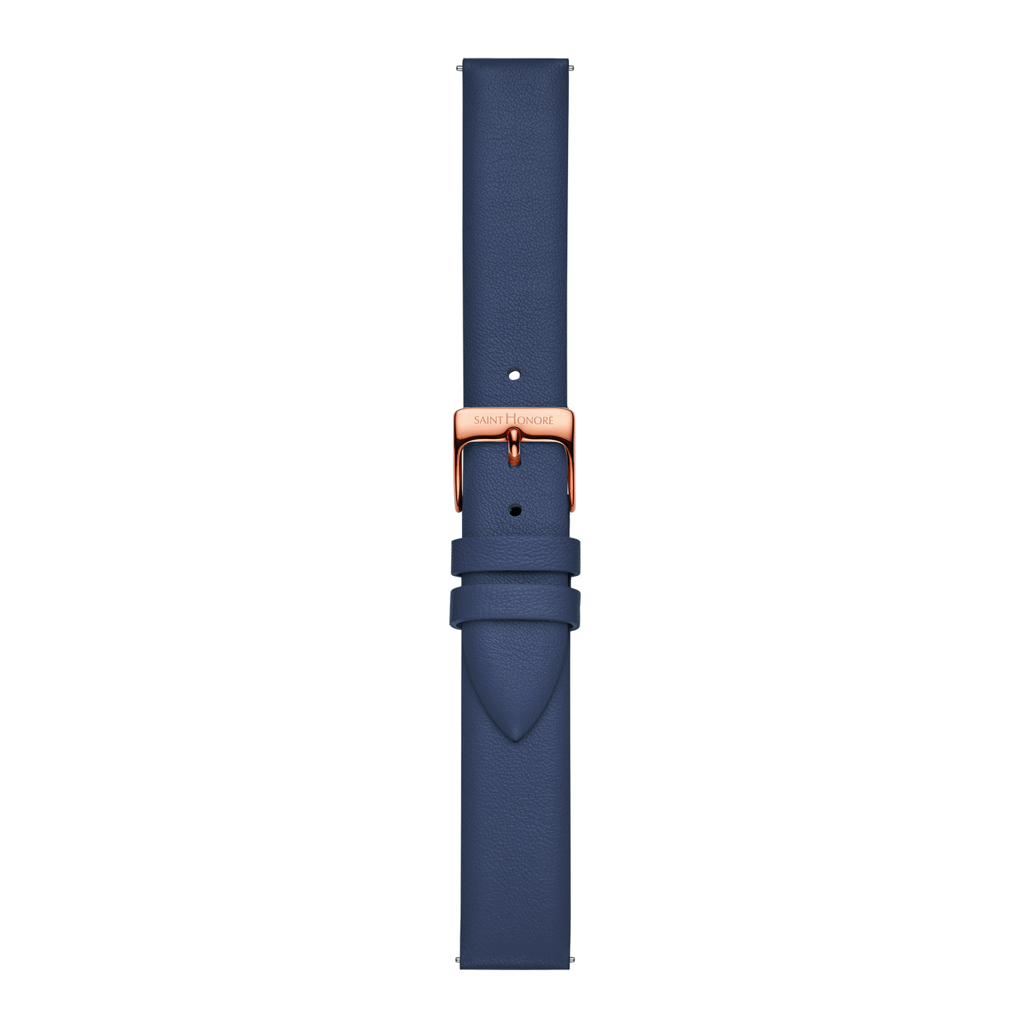 Bracelet cuir véritable 16mm bleu lisse