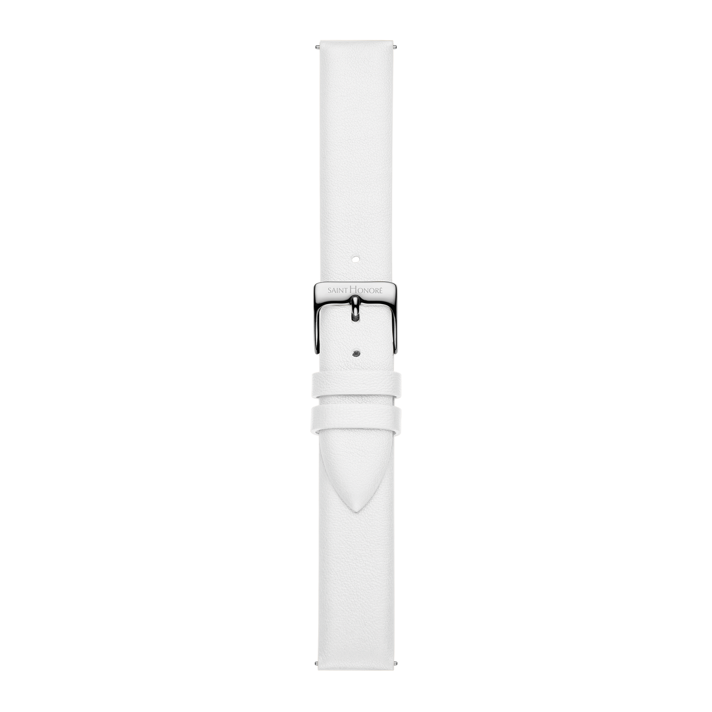 Bracelet cuir véritable 16mm blanc lisse